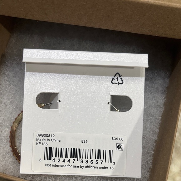 NWT KARL LAGERFELD PARIS Medium Pavé Hoop Earrings 1.37" - Picture 6 of 6